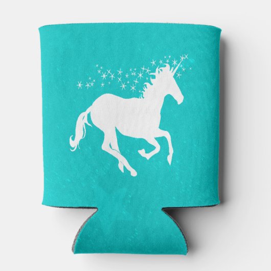 Turquoise Unicorn Persoonlijke Koelbox Blikjeskoeler (Achterkant)
