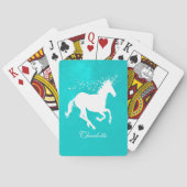 Turquoise Unicorn Persoonlijke speelkaarten (Achterkant)