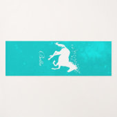 Turquoise Unicorn Persoonlijke Yoga Mat (Voorkant (horizontaal))