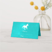 Turquoise Unicorn Reception Place Card Plaatskaartje (Voorkant)