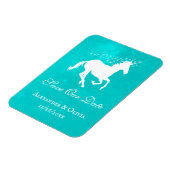 Turquoise Unicorn sparen de Datum Magnet Magneet (Linkerzijde)