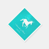 Turquoise Unicorn Vrijgezellenfeest Napkin Servet (Hoek)