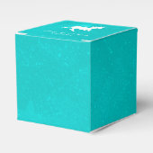 Turquoise Unicorn Wedding Favor Box Bedankdoosjes (Voorkant Zijde)