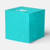 Turquoise Unicorn Wedding Favor Box Bedankdoosjes (Achterkant)