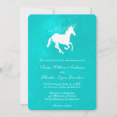 Turquoise Unicorn Wedding Invitation Kaart (Voorkant)