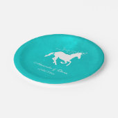 Turquoise Unicorn Wedding Paper Bord (Gekanteld)