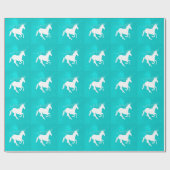 Turquoise Unicorn Wedding Wrapping Paper Cadeaupapier (Vlak)