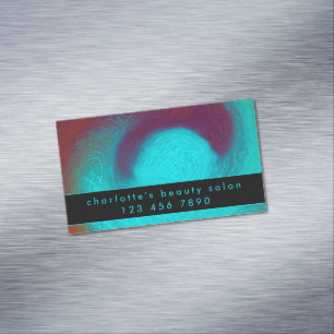 Turquoise Unieke Moderne Koele Haar Nagel Salon Magnetisch Visitekaartje