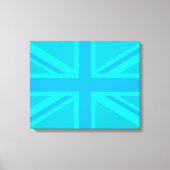 Turquoise Union Jack British Flag Design Canvas Afdruk (Voorkant)
