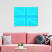 Turquoise Union Jack British Flag Design Canvas Afdruk (Insitu (Woonkamer))