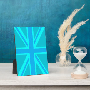 Turquoise Union Jack British Flag Design Fotoplaat
