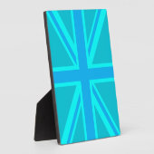 Turquoise Union Jack British Flag Design Fotoplaat (Zijkant)