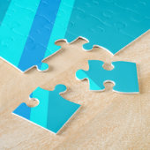 Turquoise Union Jack British Flag Design Legpuzzel (Zijkant)