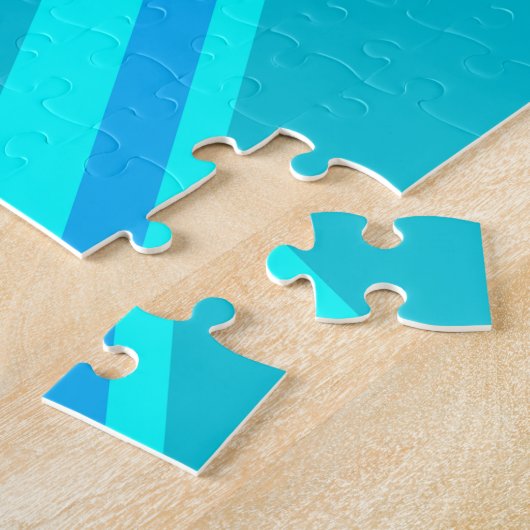 Turquoise Union Jack British Flag Design Legpuzzel (Zijkant)