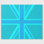 Turquoise Union Jack Flag Decor Cadeaupapier (Vlak)