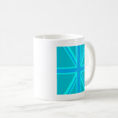 Turquoise Union Jack Flag Decor Koffiemok (Voorkant rechts)