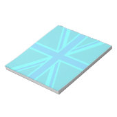 Turquoise Union Jack Flag Decor Notitieblok (Linkerzijde)