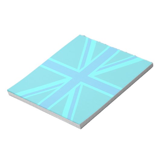Turquoise Union Jack Flag Decor Notitieblok (Linkerzijde)
