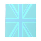 Turquoise Union Jack Flag Decor Notitieblok (Voorkant)