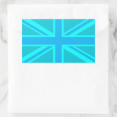 Turquoise Union Jack Flag Decor Rechthoekige Sticker (Tas)
