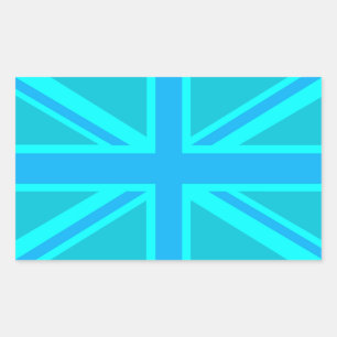 Turquoise Union Jack Flag Decor Rechthoekige Sticker