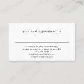 Turquoise Unique Modern Cool Hair Nail Salon Afsprakenkaartje (Achterkant)
