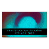 Turquoise Unique Modern Cool Hair Nail Salon Magnetisch Visitekaartje (Voorkant)
