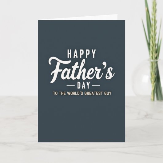 Turquoise Vaderdag Kaart met Script (Voorkant)
