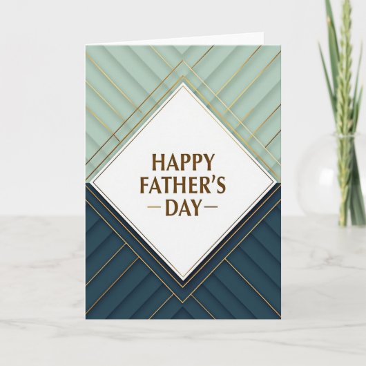 Turquoise Vaderdag Paneelkaart Kaart (Voorkant)