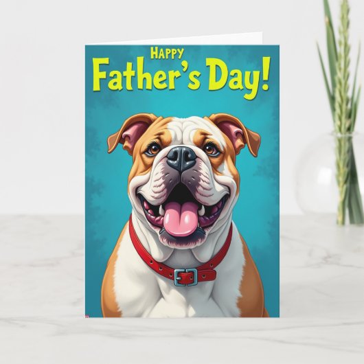 Turquoise Vaderdag Puppy Kaart (Voorkant)