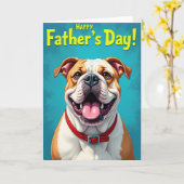 Turquoise Vaderdag Puppy Kaart (Gele Bloem)