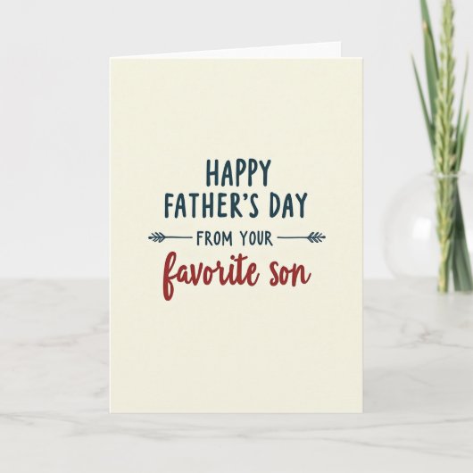 Turquoise Vaderdag Zoon Kaart (Voorkant)