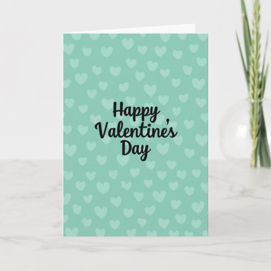 Turquoise Valentijnsdag kaart (Voorkant)