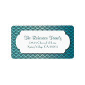 Turquoise Ventilatorpatroon met wit Lijst Etiket (Voorkant)