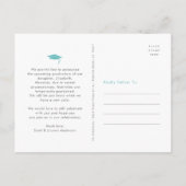 Turquoise veranderingsplannen afstuderen gewaagde uitnodiging briefkaart (Achterkant)