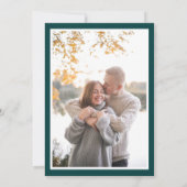 Turquoise Verbrand Oranje Elegante Herfst Bloemige Save The Date (Achterkant)