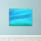 turquoise verfpatroon canvas afdruk (Insitu (Houten vloer))