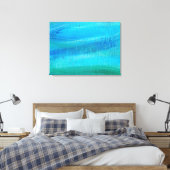 turquoise verfpatroon canvas afdruk (Insitu (Slaapkamer))