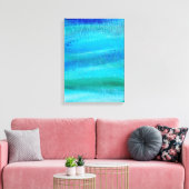 turquoise-verfpatroon canvas afdruk (Insitu (Woonkamer))