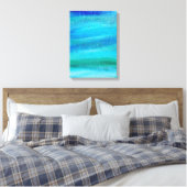 turquoise-verfpatroon canvas afdruk (Insitu (Slaapkamer))