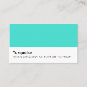 Turquoise "Verfrissend en Opwekkend" Kleur Visitekaartje