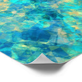 Turquoise Verfrommelde Textuur Poster (Hoek)