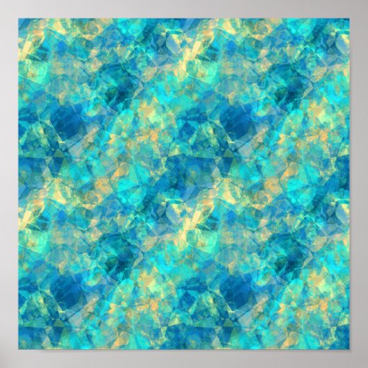 Turquoise Verfrommelde Textuur Poster (Voorkant)