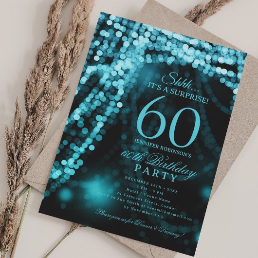 Turquoise | Verjaardagsfeest Surprise 60 jaar Kaart