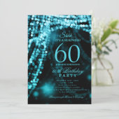Turquoise | Verjaardagsfeest Surprise 60 jaar Kaart (Staand voorkant)