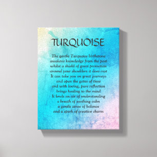 Turquoise verjaarstone - December gedicht kunstcan Canvas Afdruk