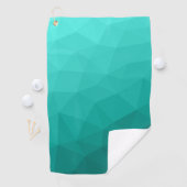 Turquoise verloop geometrisch mesh patroon golfhanddoek (Insitu)