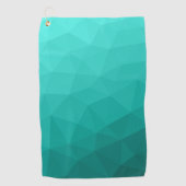 Turquoise verloop geometrisch mesh patroon golfhanddoek (Voorkant)