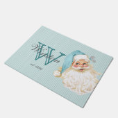 Turquoise  Victoriaans Santa Claus Monogram Deurmat (Schuin)