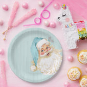 Turquoise Victoriaans Sinterklaas Shabby Papieren Bordje (Feest)